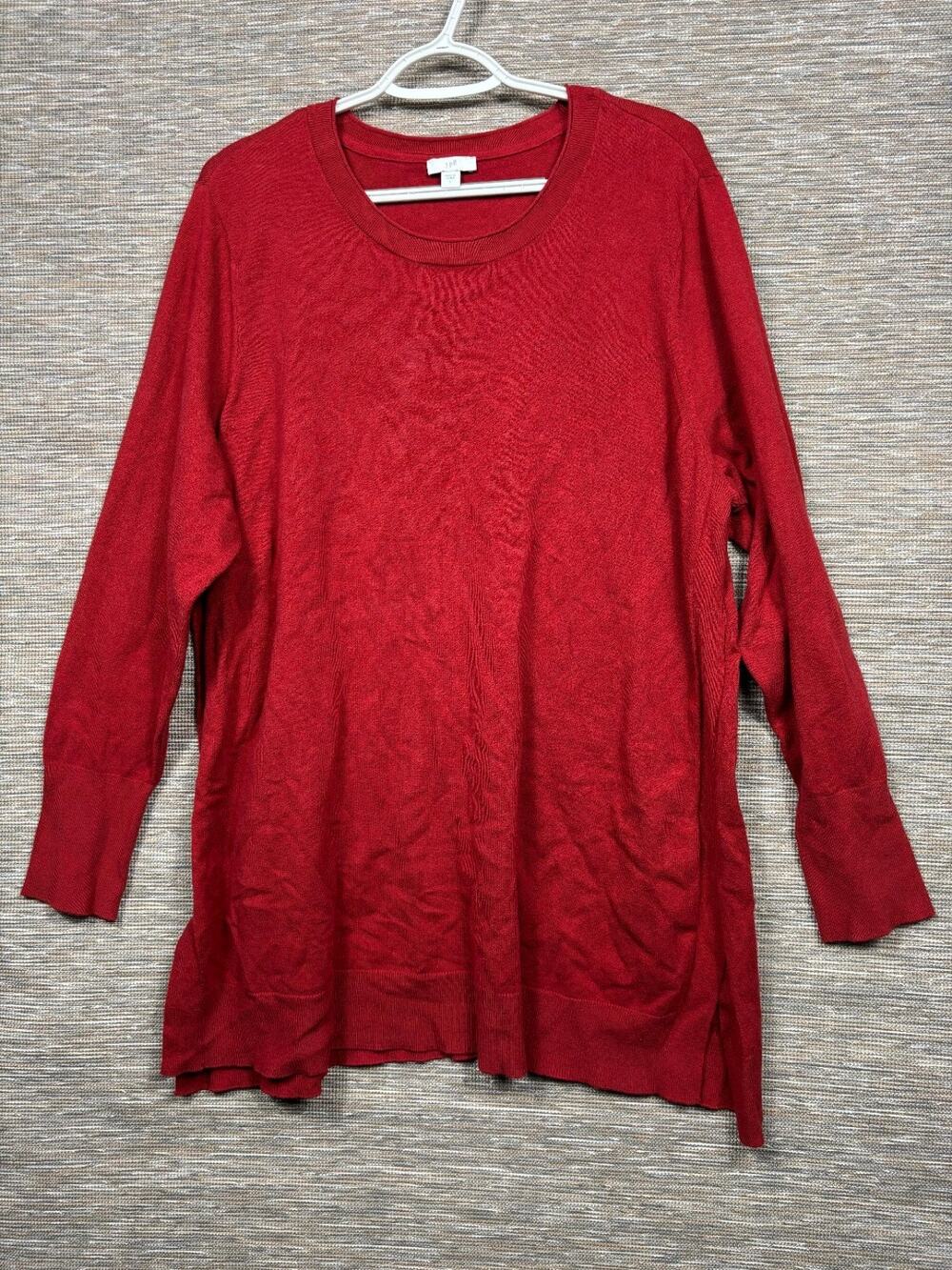 J. JILL Knit Sweater Womens Size L Red Pullover Long Sleeves Oversized
